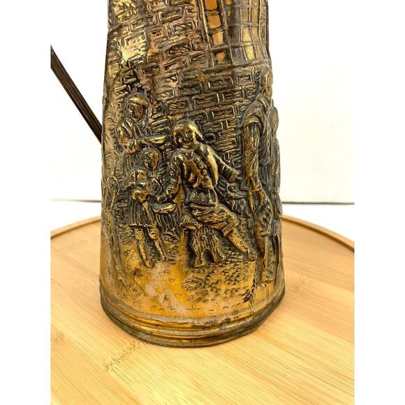 Antique ELPEC England Embossed Brass Decorative Pitcher Stamped - Picture 4 of 10